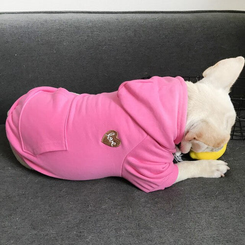 Love Hoodie | Small Dog | PINK